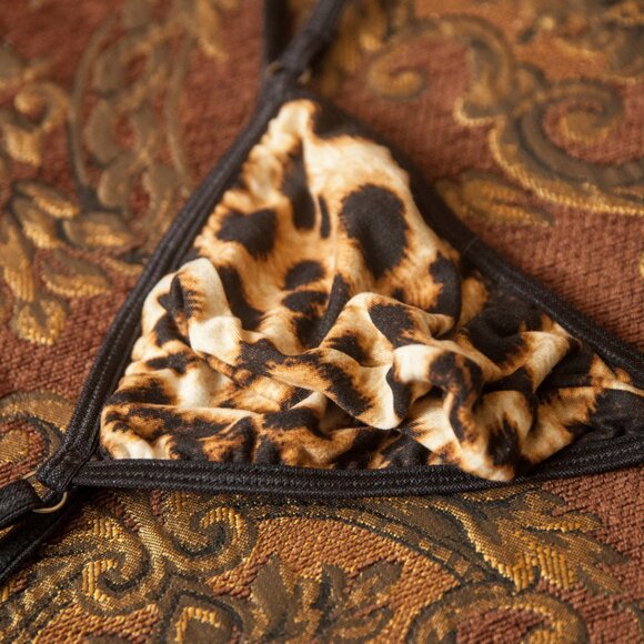 Mens Leopard Gstring Lowrise Handmade - Picture 4 of 5